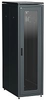 ITK LINEA N Шкаф напольный сетевой 19" 33U 800х1000мм стеклянная передняя дверь задняя перфорированная черный