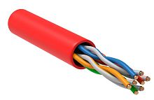 ITK Витая пара U/UTP кат.5E 4х2х24AWG solid LSZH нг(А)-HF красный (305м)