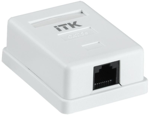 ITK Настенная информационная розетка RJ45 8P8C кат.5E UTP 1-порт белая