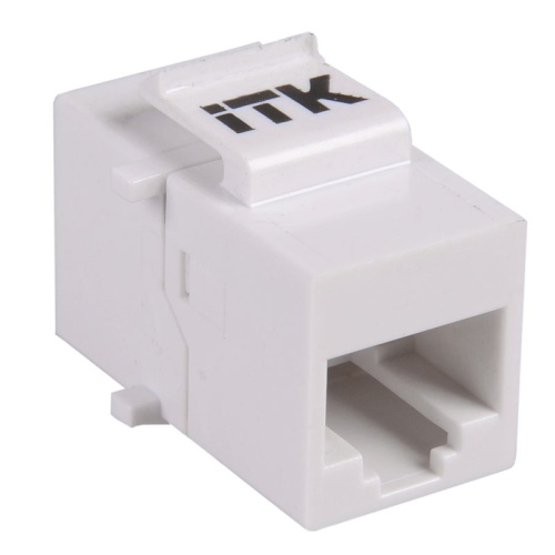 ITK Проходной адаптер кат.5E UTP RJ45-RJ45 (8P8C) тип Keystone Jack белый